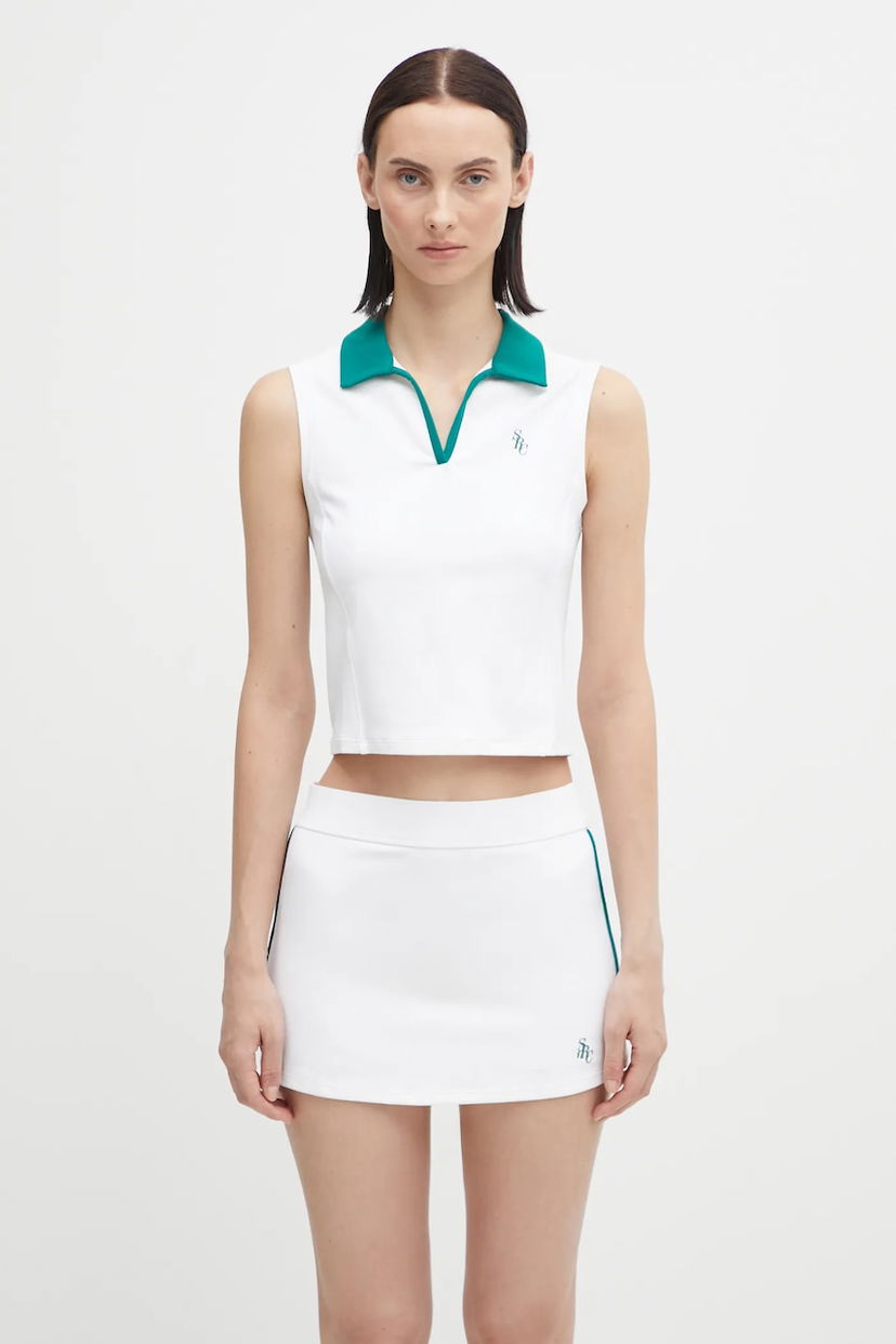 Polotröja Sporty & Rich Sleeveless Sports Polo Top Vit | TO024621302WH27