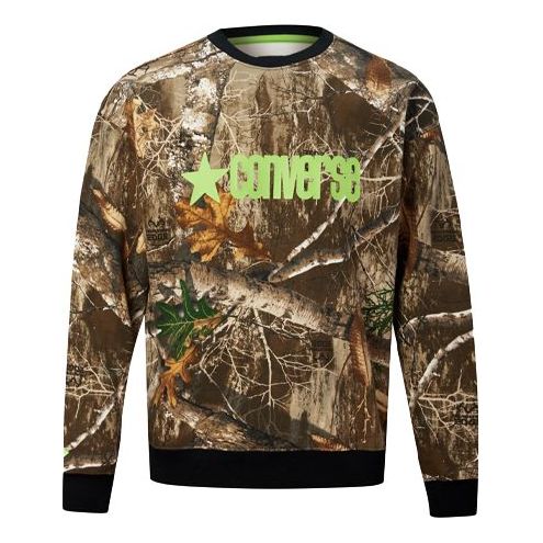 Sweater Converse Converse Retro Camouflage Crewneck Sweatshirt Brun | 10019970-249