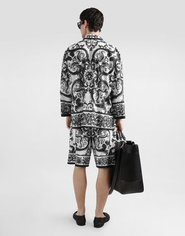 Shorts Dolce & Gabbana Dolce & Gabbana Majolica Print Silk Twill Shorts Vit | GV37ATHI1S6HX5DQ, 2