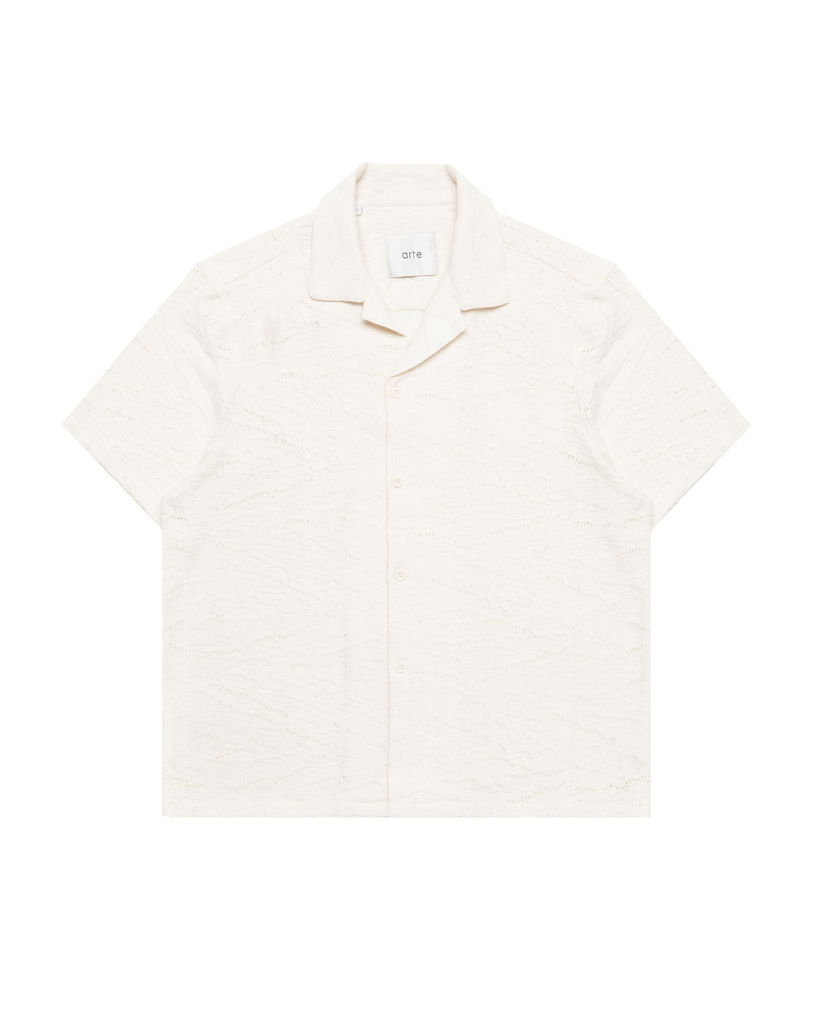Skjorta Arte Antwerp Arte Antwerp Crochet Button-Down Shirt Vit | SS25-233S
