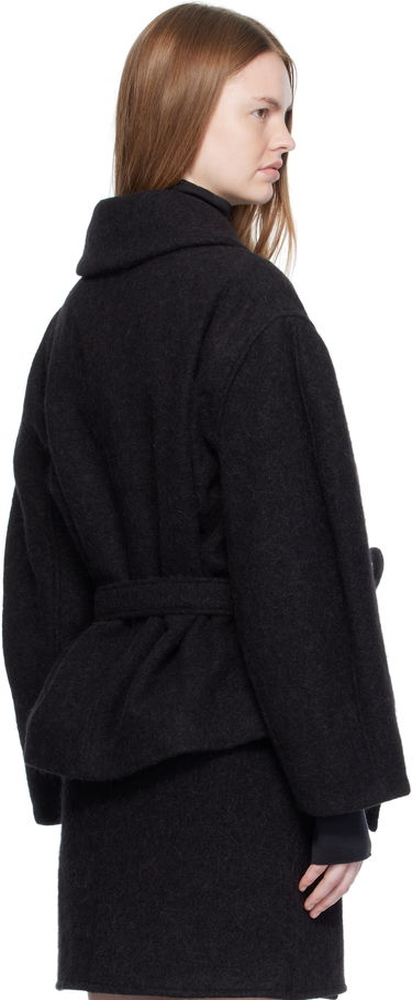 Rockar LEMAIRE Short Asymmetrical Bathrobe Coat Svart | CO1149 LF504, 2