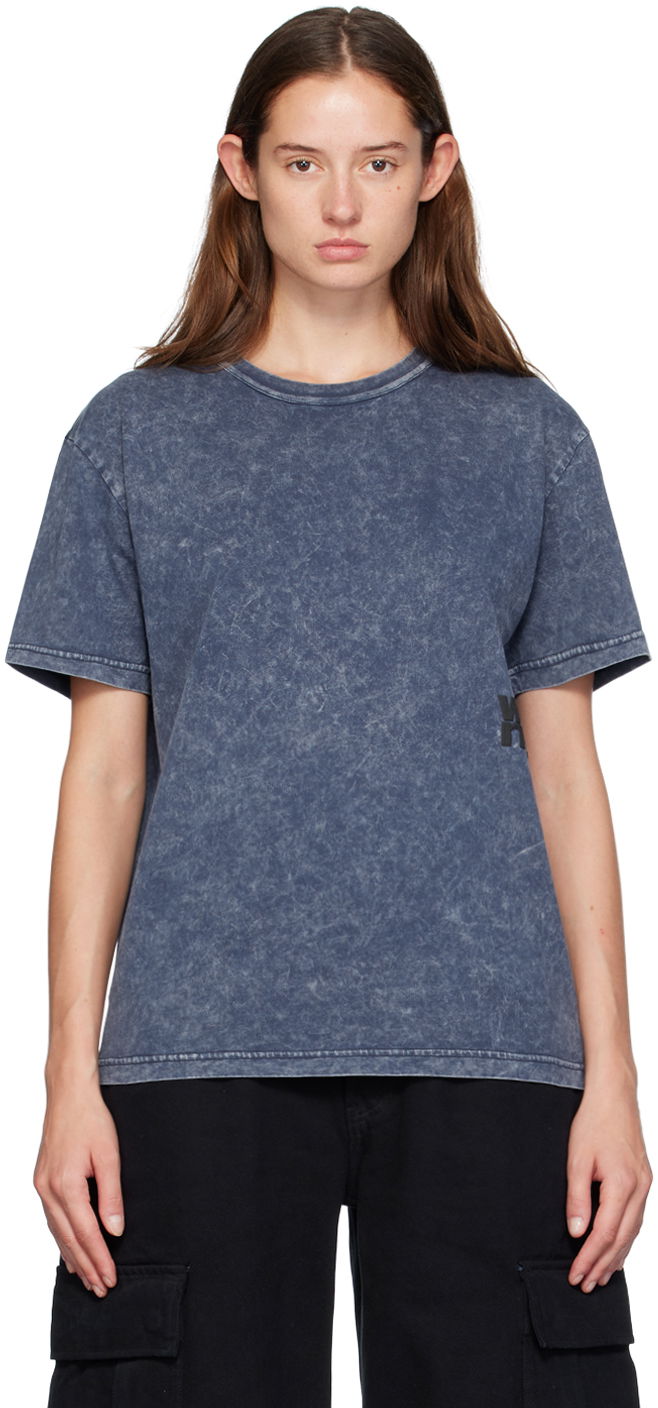 T-shirt Alexander Wang Alexander Wang Puff Logo T-Shirt Blå | 4CC3241520