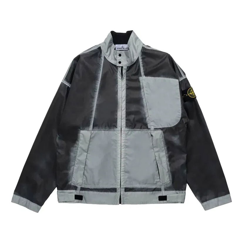 Vindjacka Stone Island Hand Sprayed Mussola Biker Jacket Grå | 7815431T1-V0041