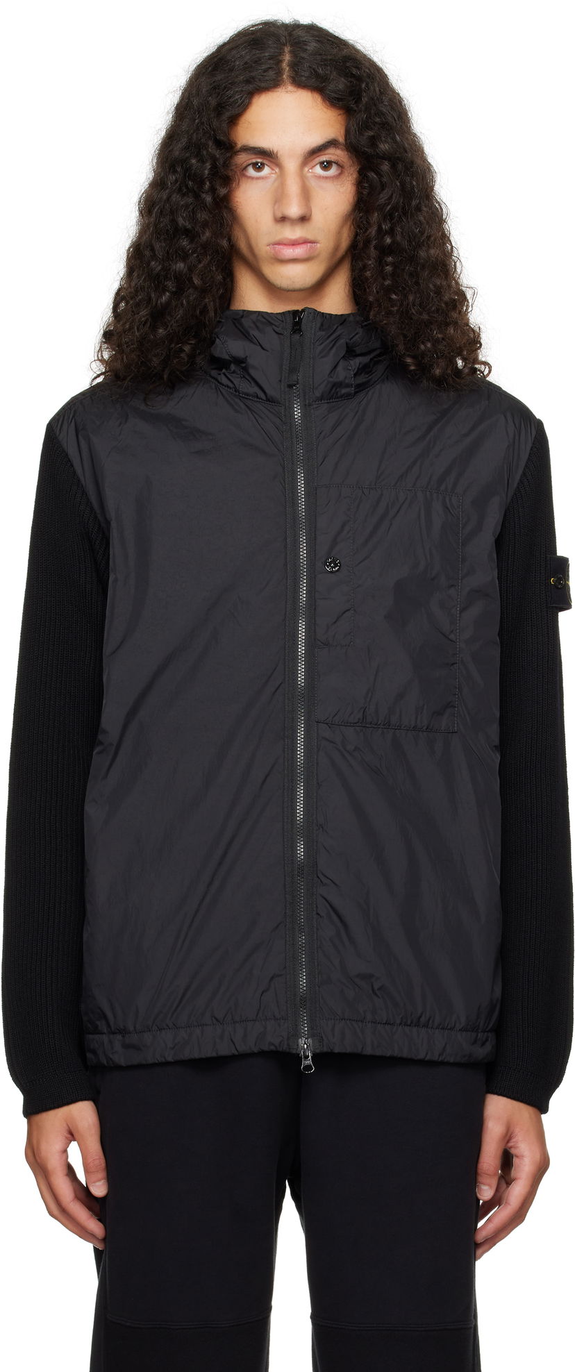 Jacka Stone Island Jacket Crinkle Reps R-NY Svart | 811545637