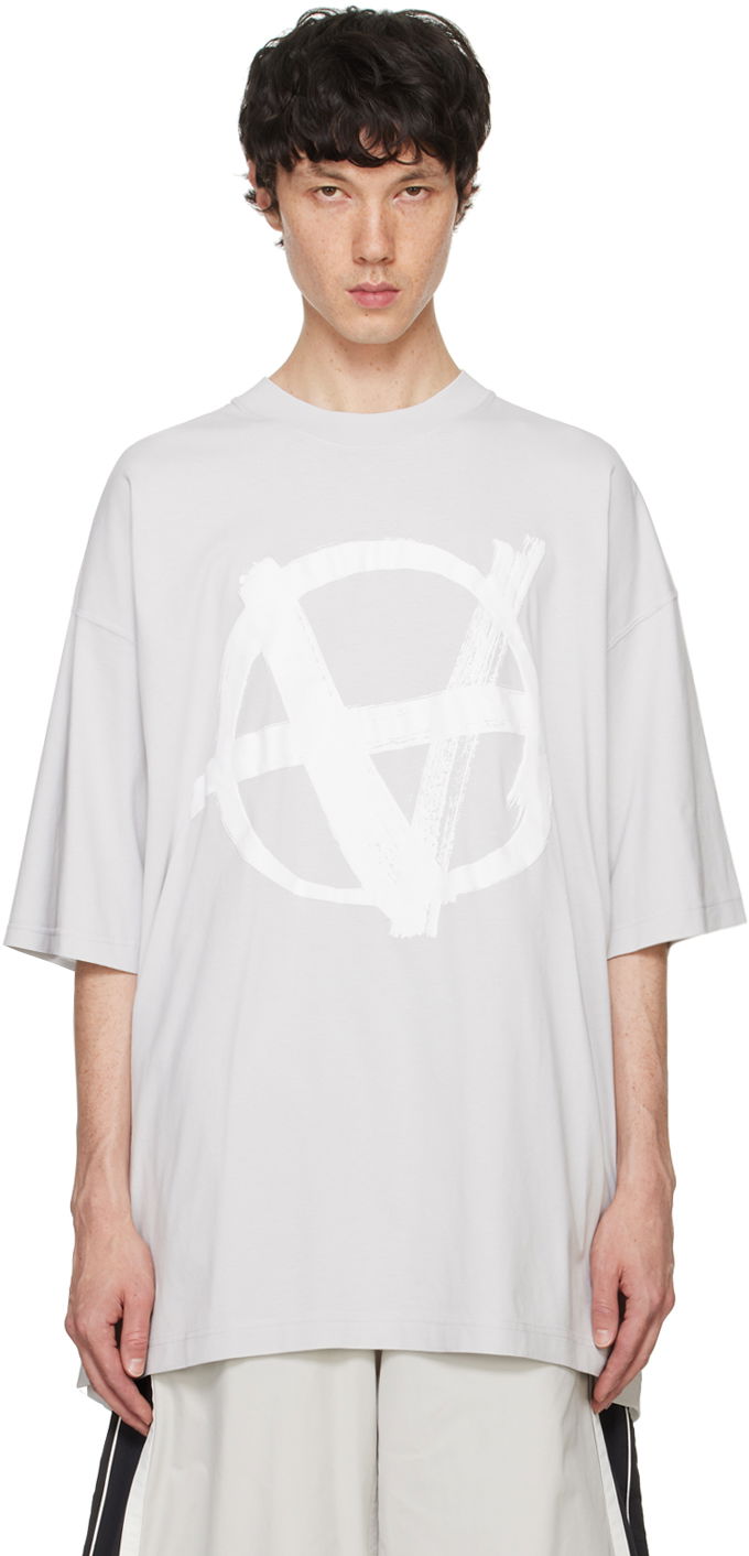 T-shirt VETEMENTS Double Anarchy T-Shirt Grå | UA65TR650M