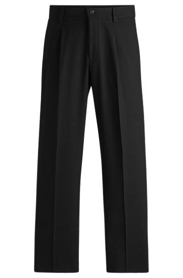 Byxor BOSS Modern-Fit Stretch Twill Trousers with Front Crease Svart | 50538671