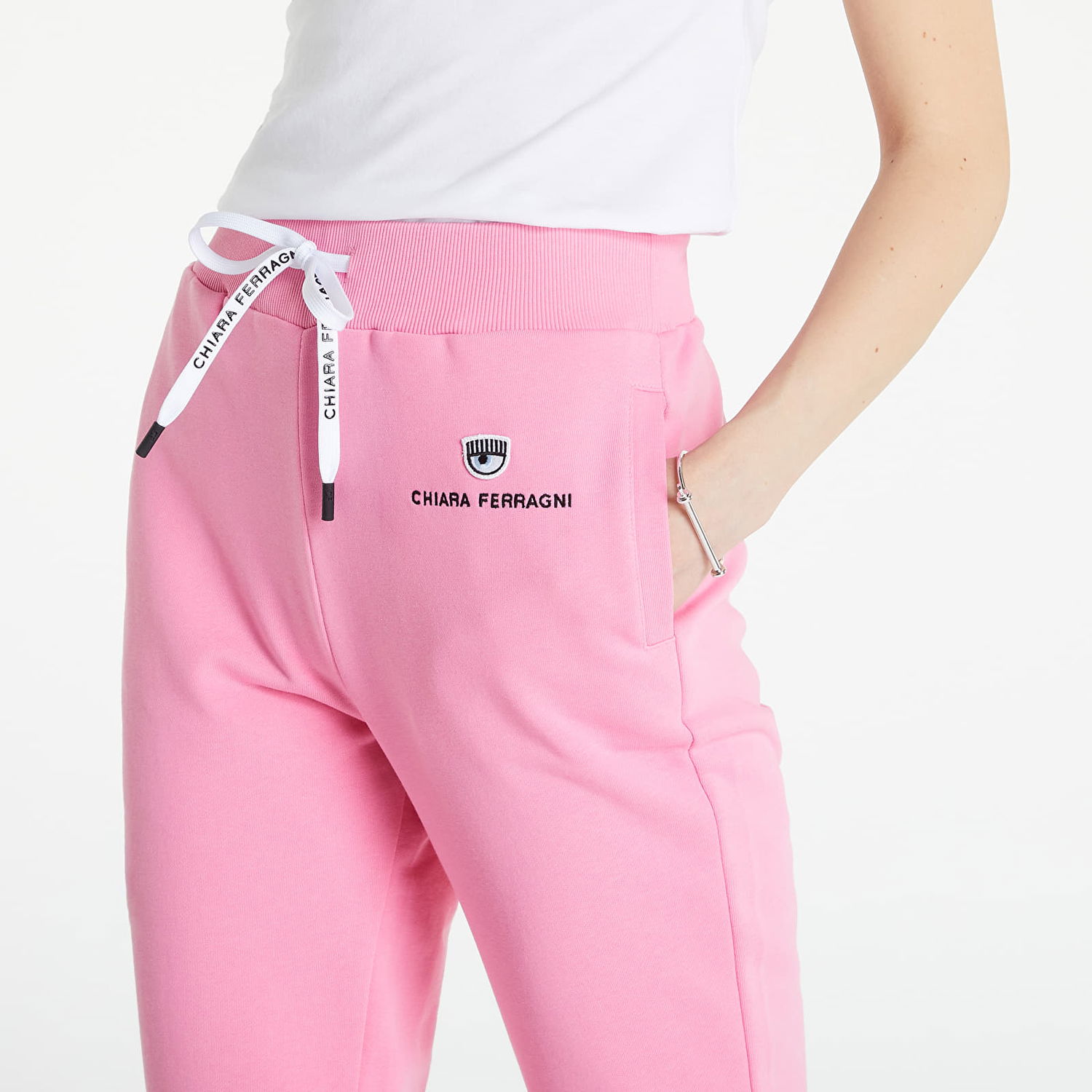 Träningsbyxor Chiara Ferragni Light Diagonal Fleece Trousers Rosa | 72CBAT07CFT03414, 1