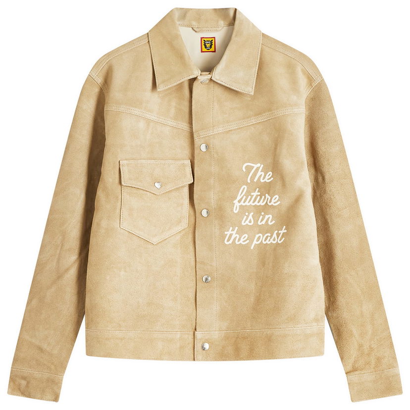 Bomberjacka Human Made Suede Leather Jacket With Embroidery by Human Made Beige | HM28JK009-BG