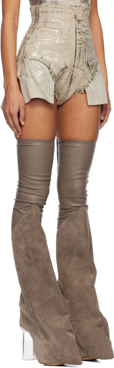 Shorts Rick Owens DRKSHDW Concordians Dirt Cutoffs Denim Shorts Beige | DS02E7313 SDPF, 1