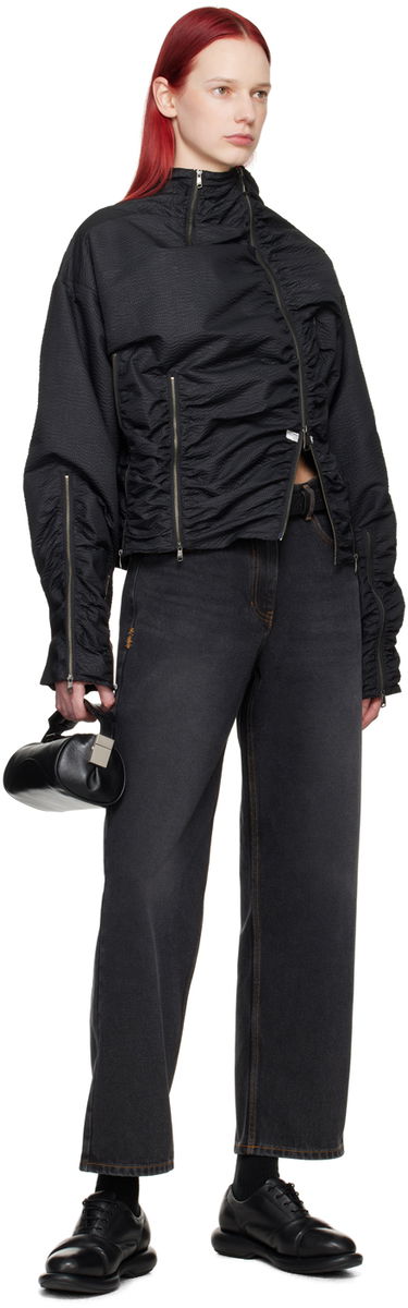 Jeans ADER ERROR Contrast Stitch Straight Leg Jeans Svart | BMSGFYJE0101BK, 4