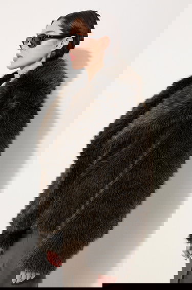 Rockar KENZO Short Fake Fur Blouson Jacket Svart | FE62BL1869FP.90, 4