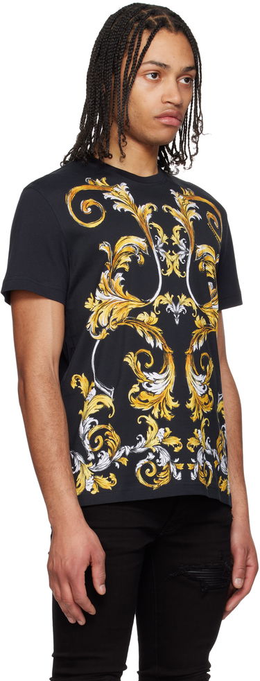 T-shirt Versace Versace Jeans Couture Barocco Outline T-Shirt Svart | E78GAH6SB_EJS461, 1