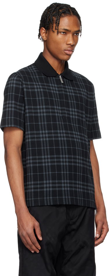 Polotröja Burberry Burberry Stretch Cotton Blend Check Polo Svart | 8101895, 1