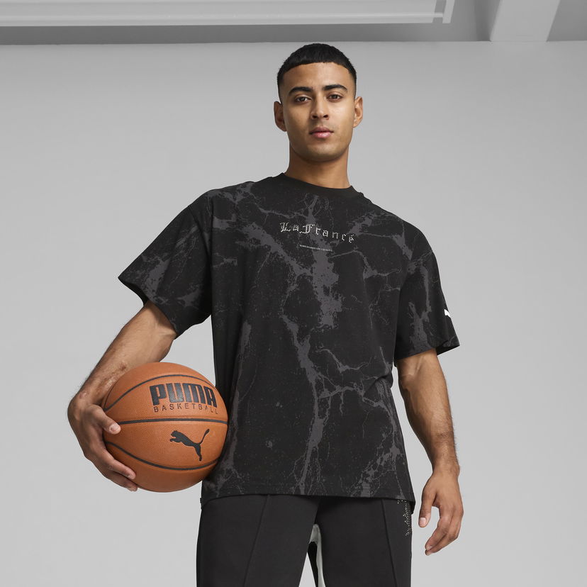 T-shirt Puma HOOPS x LAFRANCE Chrome Marble T-Shirt Svart | 630779_01