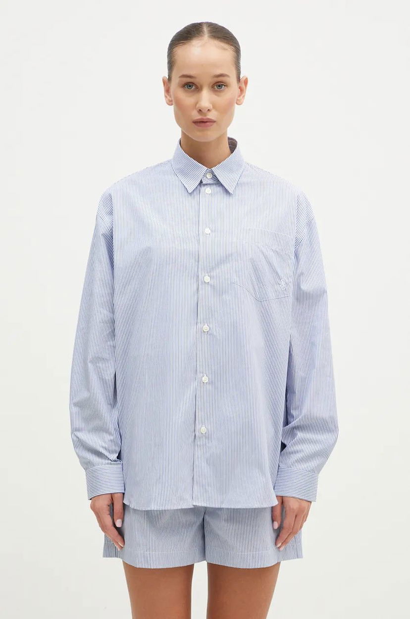 Skjorta Sporty & Rich Relaxed Fit Shirt Blå | SI006S409SN