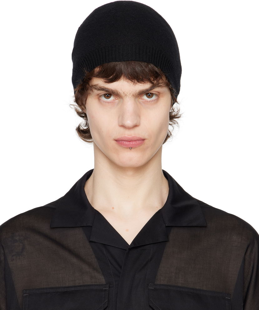 Mössa Rick Owens Rick Owens Hollywood Cashmere Beanie Svart | RU01E5495 WS