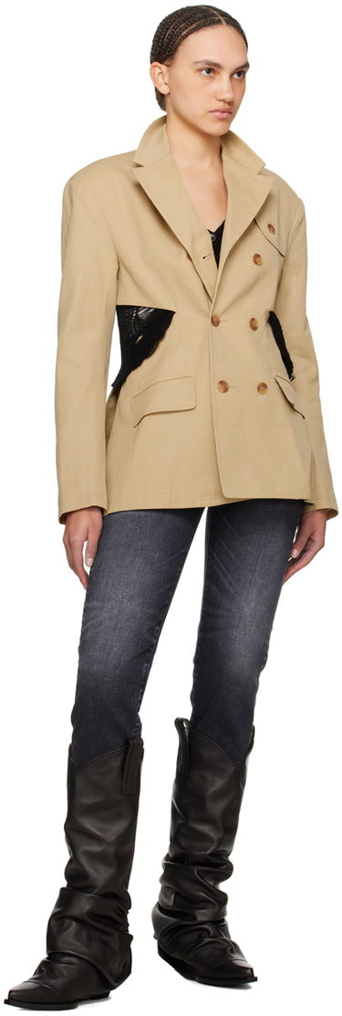 Jacka R13 R13 Open Back Blazer Beige | R13WR257-R318B, 3