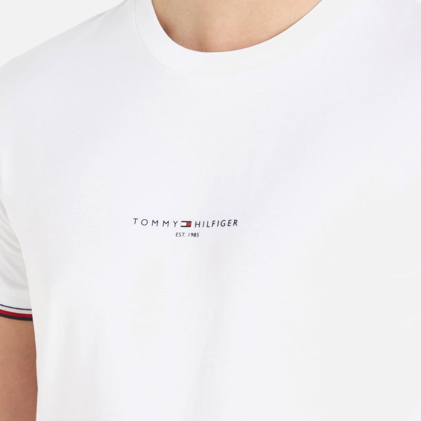 T-shirt Tommy Hilfiger Tommy Logo Cotton-Jersey Vit | MW0MW32584YBR