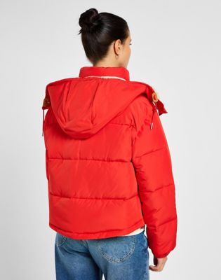 Pufferjacka Lee Hooded Short Puffer Jacket Röd | 112355190
