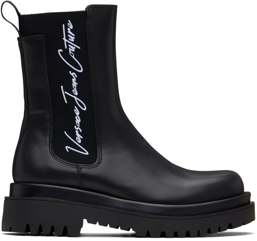 Jeans Versace Versace Jeans Couture Signature Logo Drew Chelsea Boots Svart | E77VA3S60_EZS868