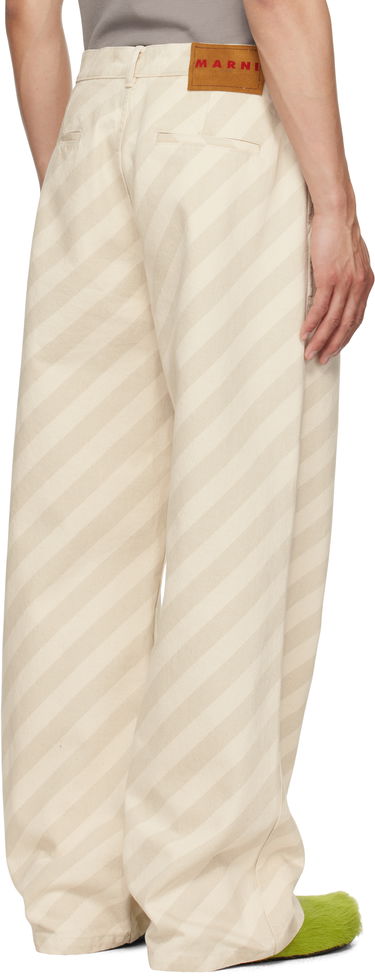 Byxor Marni Marni Striped High-Waist Jeans Beige | PUJU0101A0 USCX37, 2