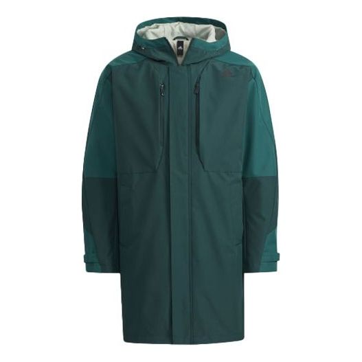 Regnrock adidas Originals Elastic Hooded Logo Parka Grön | H39268