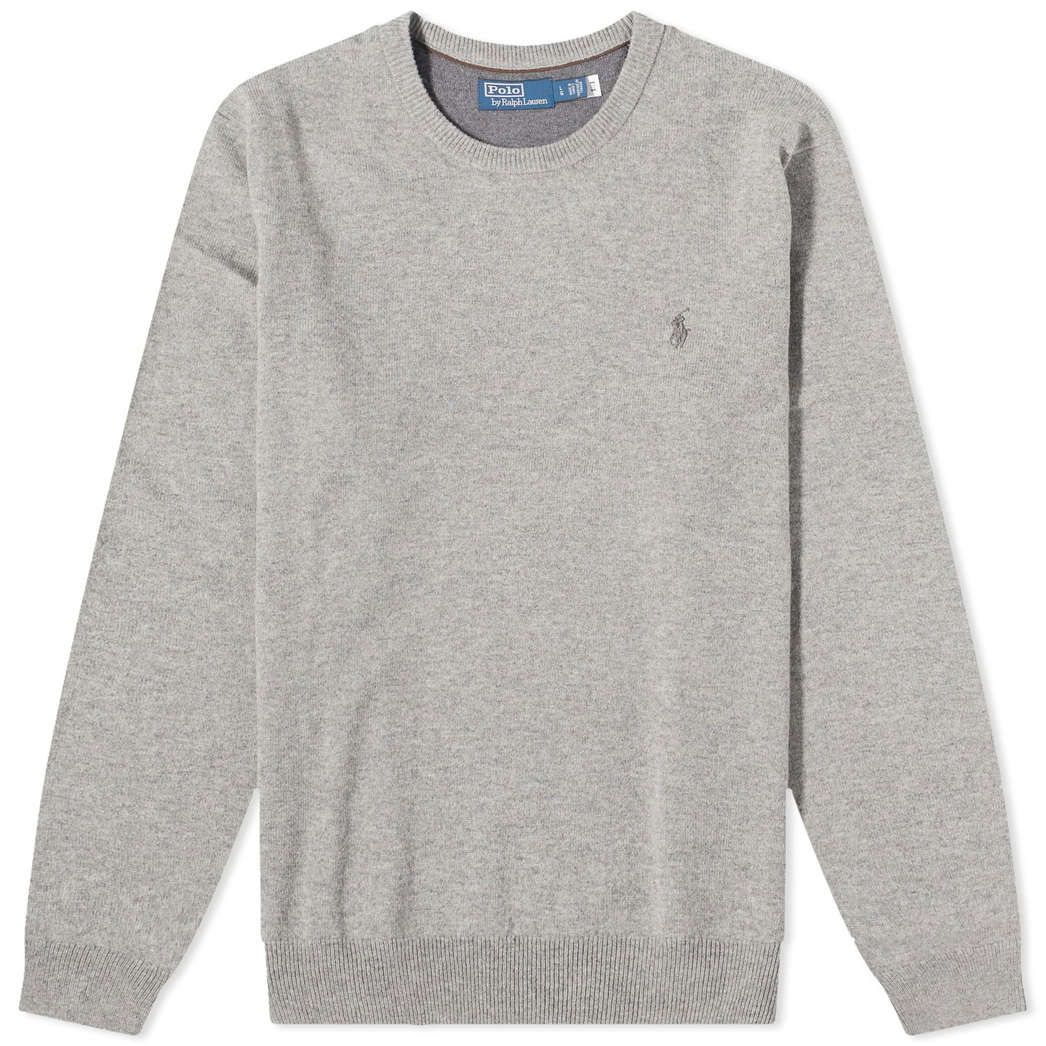 Sweatshirt Polo by Ralph Lauren Polo Ralph Lauren Men's Lambswool Crew Knit Fawn Grey Heather Grå | 710876714007, 0