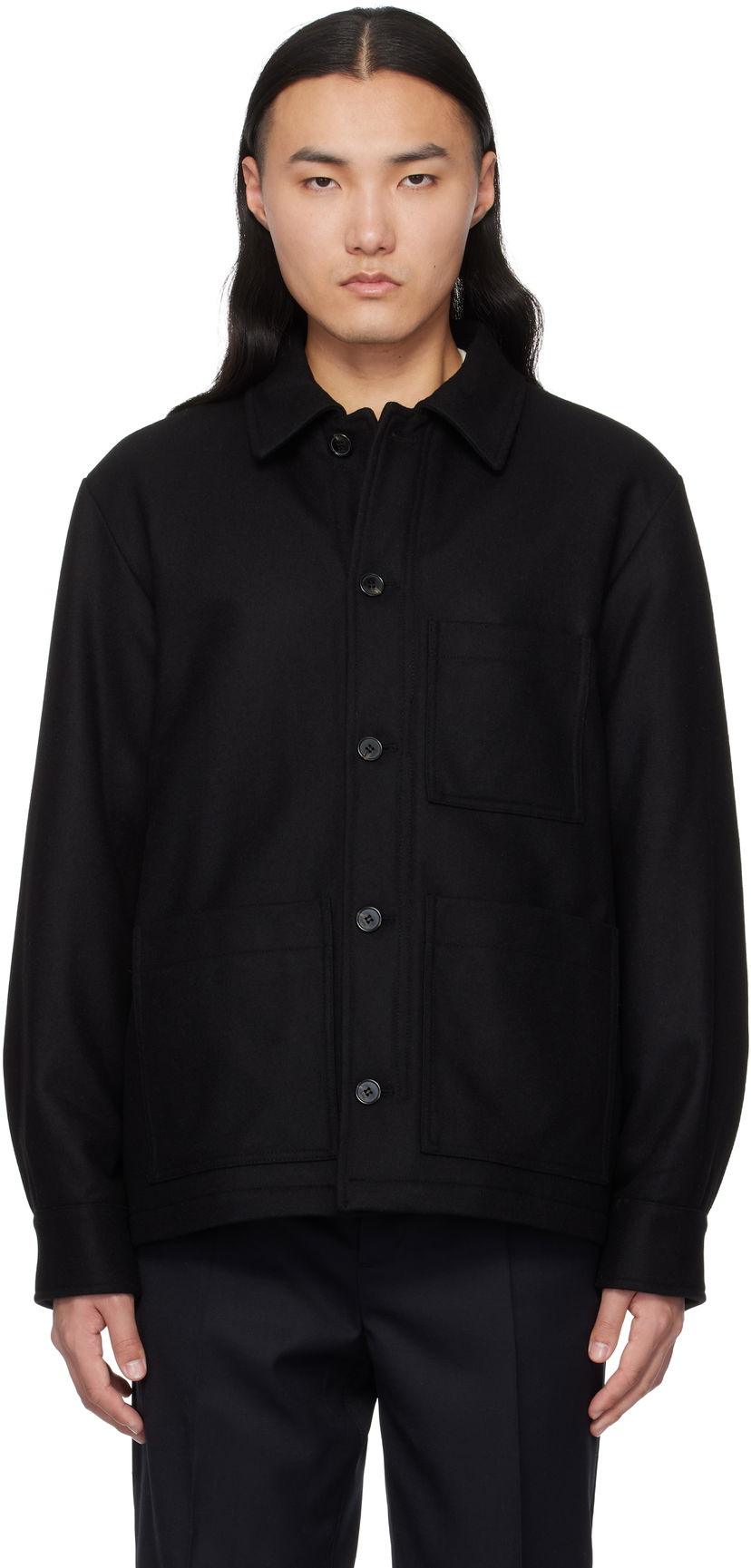 Jacka A.P.C. Wool Chore Jacket Svart | WOAJS-H02713
