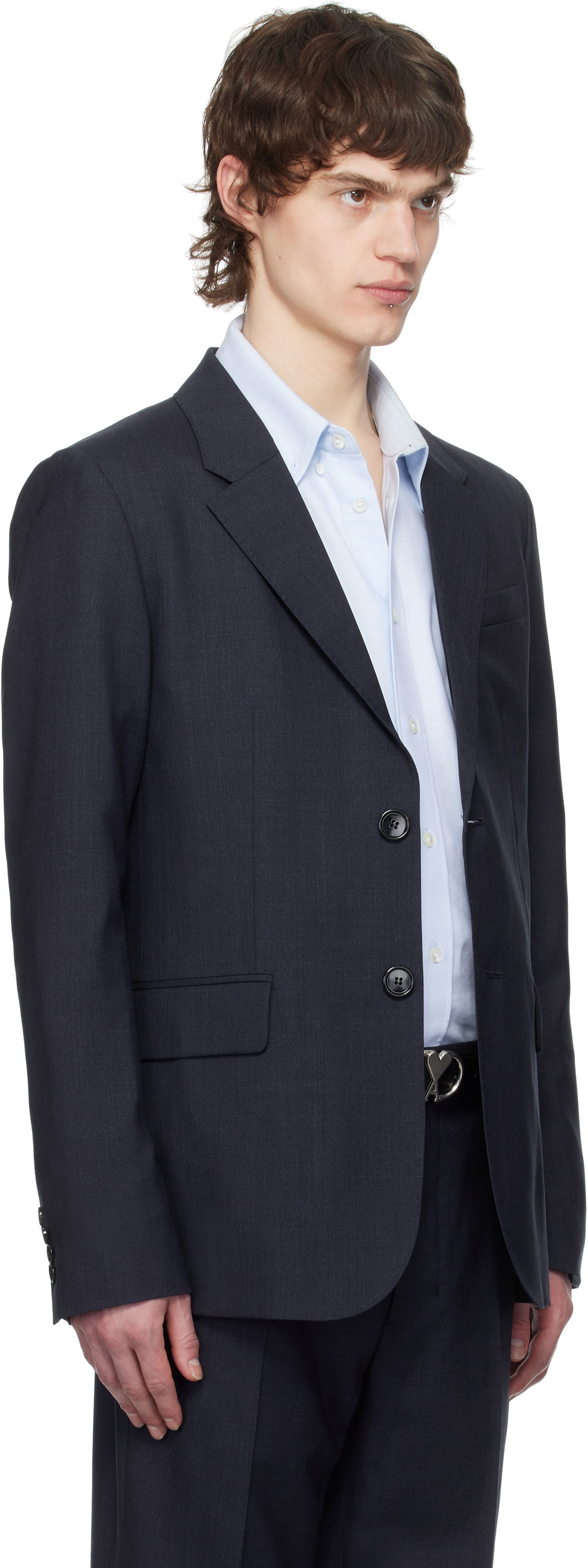 Byxor AMI AMI Paris Two Buttons Wool Blazer Mörkblå | HBV008.WV0043, 1