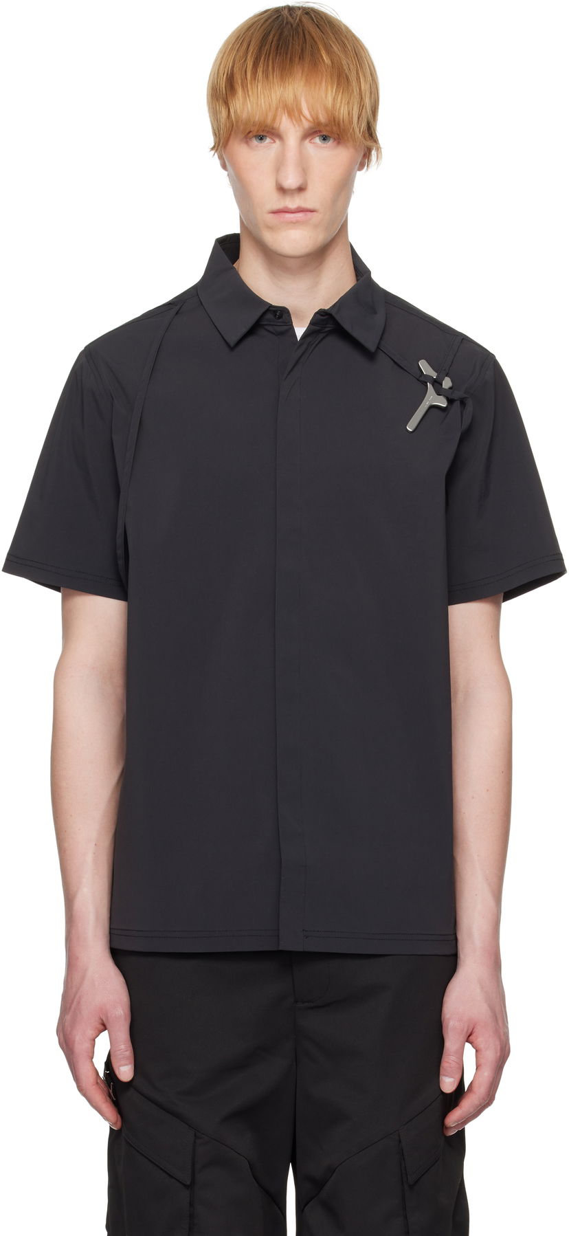 Skjorta HELIOT EMIL Heliot Emil Purulence Technical Shirt Svart | SS25_M_05_042_BLK01_CO