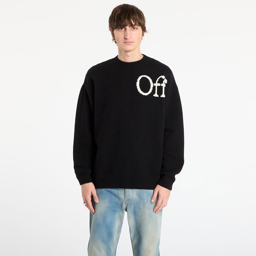 Sweater Off-White Bookish Shared Knit Crewneck Svart | OMHE20QF25KNI001100B
