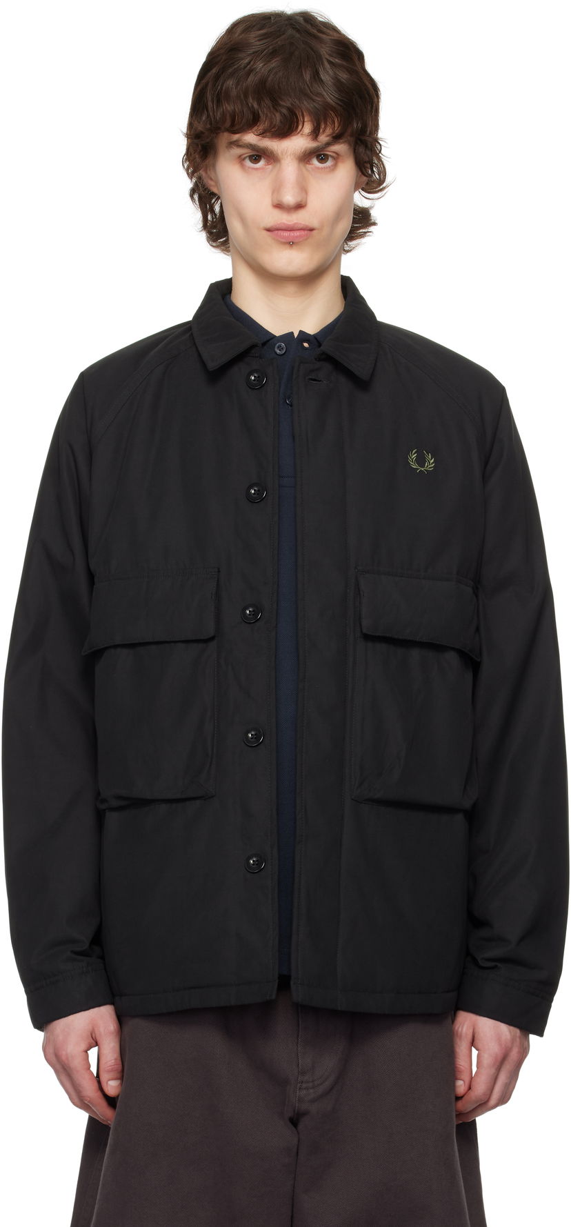 Jacka Fred Perry Fred Perry Padded Raglan Jacket Svart | J8577