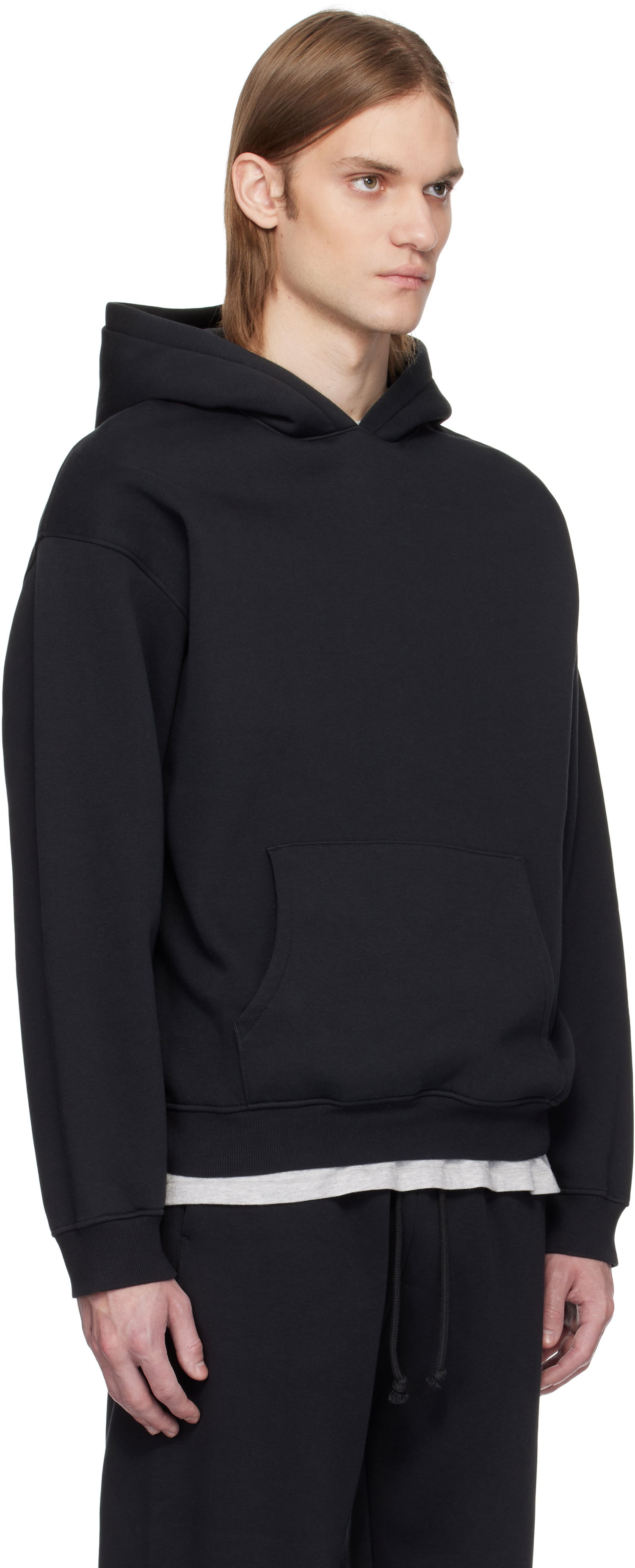 Sweatshirt SKIMS SKIMS Fleece Lounge Relaxed Hoodie Svart | PL-PLO-8461M-WASHED ONYX, 1