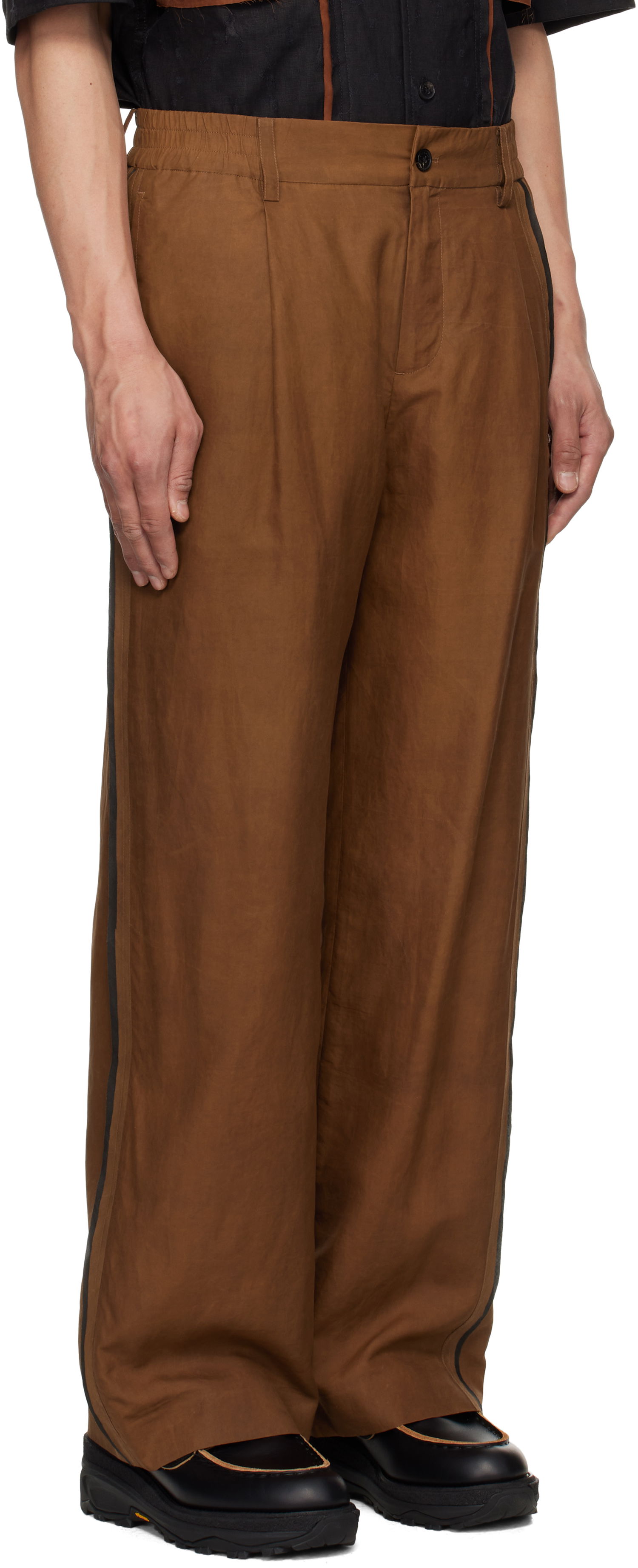 Byxor Feng Chen Wang Feng Chen Wang Silk Trousers Brun | FENG19TR16, 1