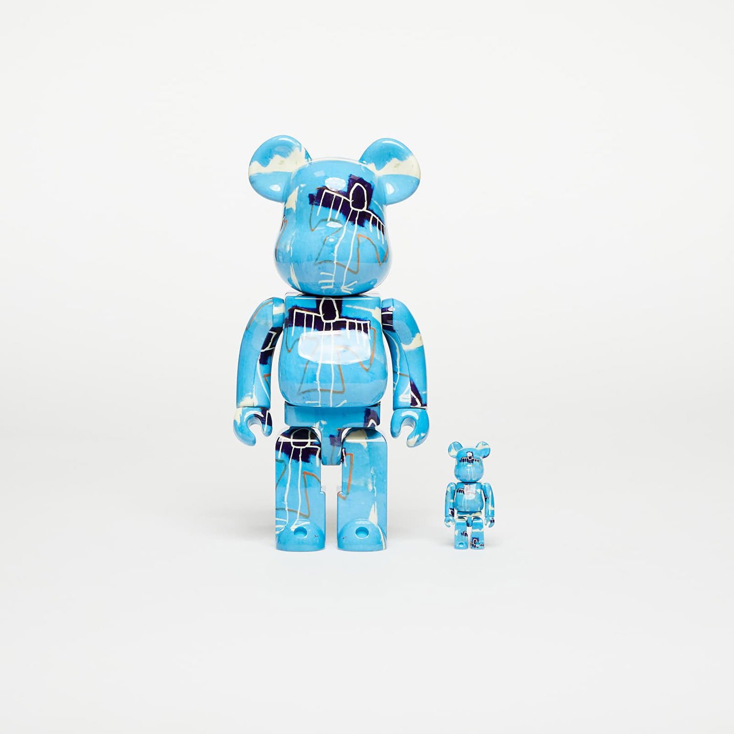Samlarobjekt Medicom Toy BE@RBRICK Jean Michel Basquiat 9 100% & 400% Set Blå | MT_0037, 0