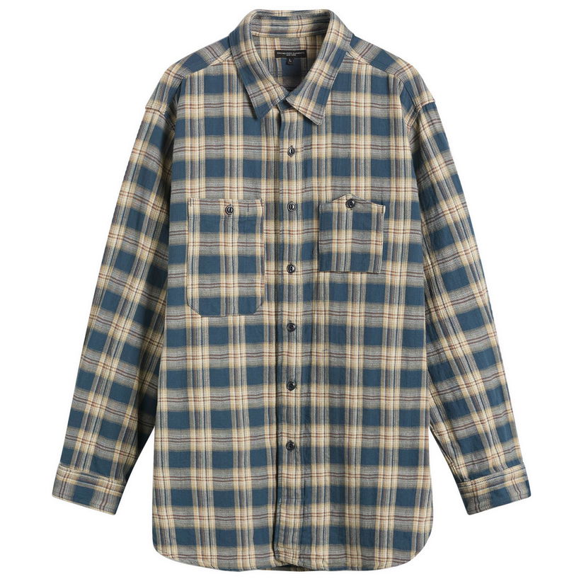 Skjorta Engineered Garments Engineered Garments Plaid Jacquard Work Shirt, Size Small Blå | 25F1A007-ZT230