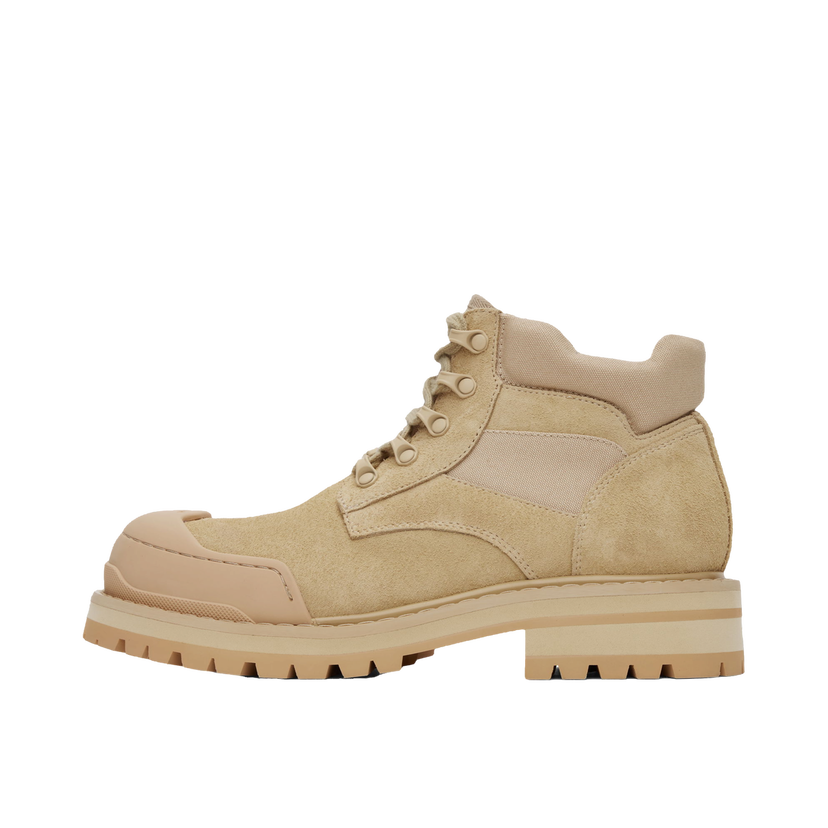 Sneakers och skor Marni Suede Patchy Combat Boots Beige | TCMR006304 PR211