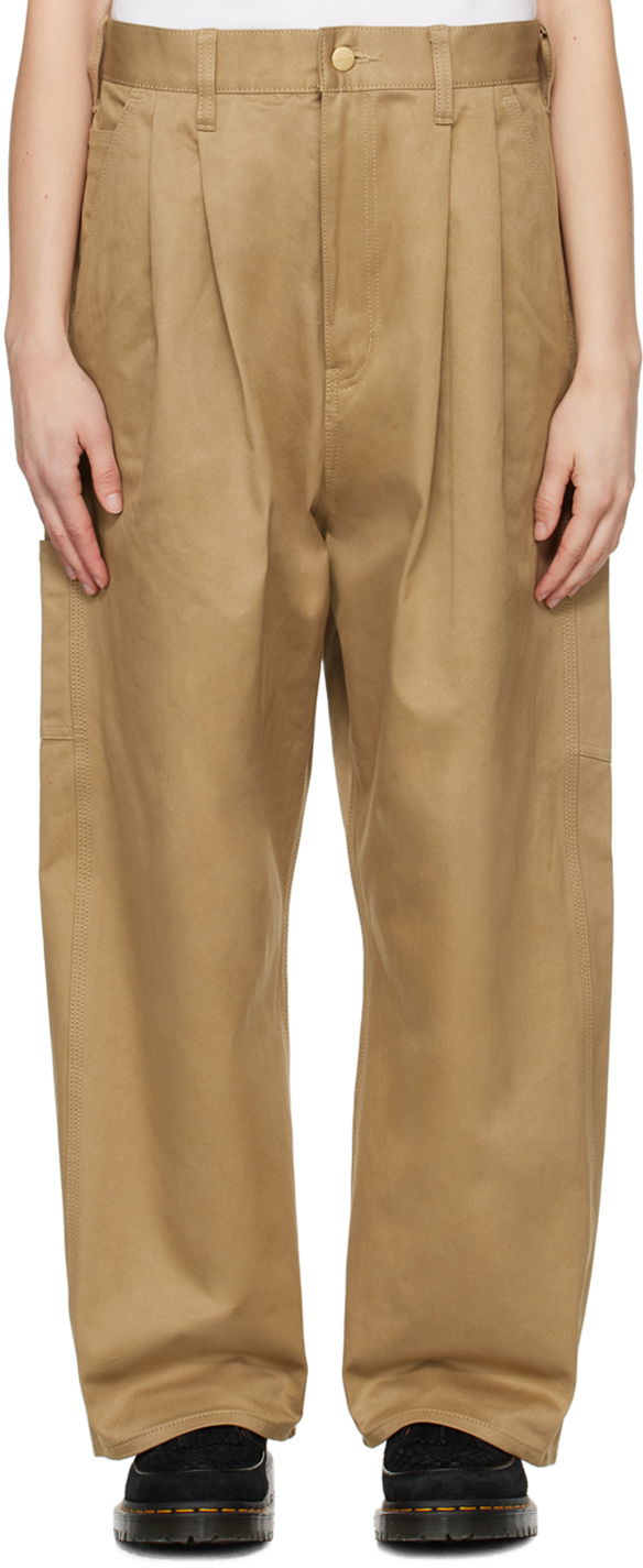 Cargo byxor Junya Watanabe Workwear Cotton Canvas Utility Pants Beige | WM-P023-051