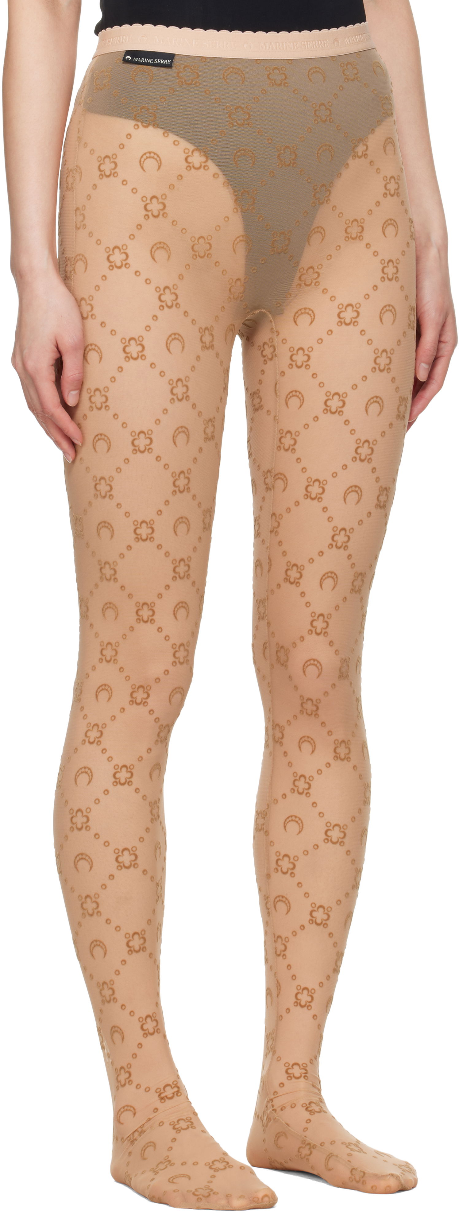 Strumpor Marine Serre Recycled Mesh Flock Tights Grå | WUW034A CJER0005, 1