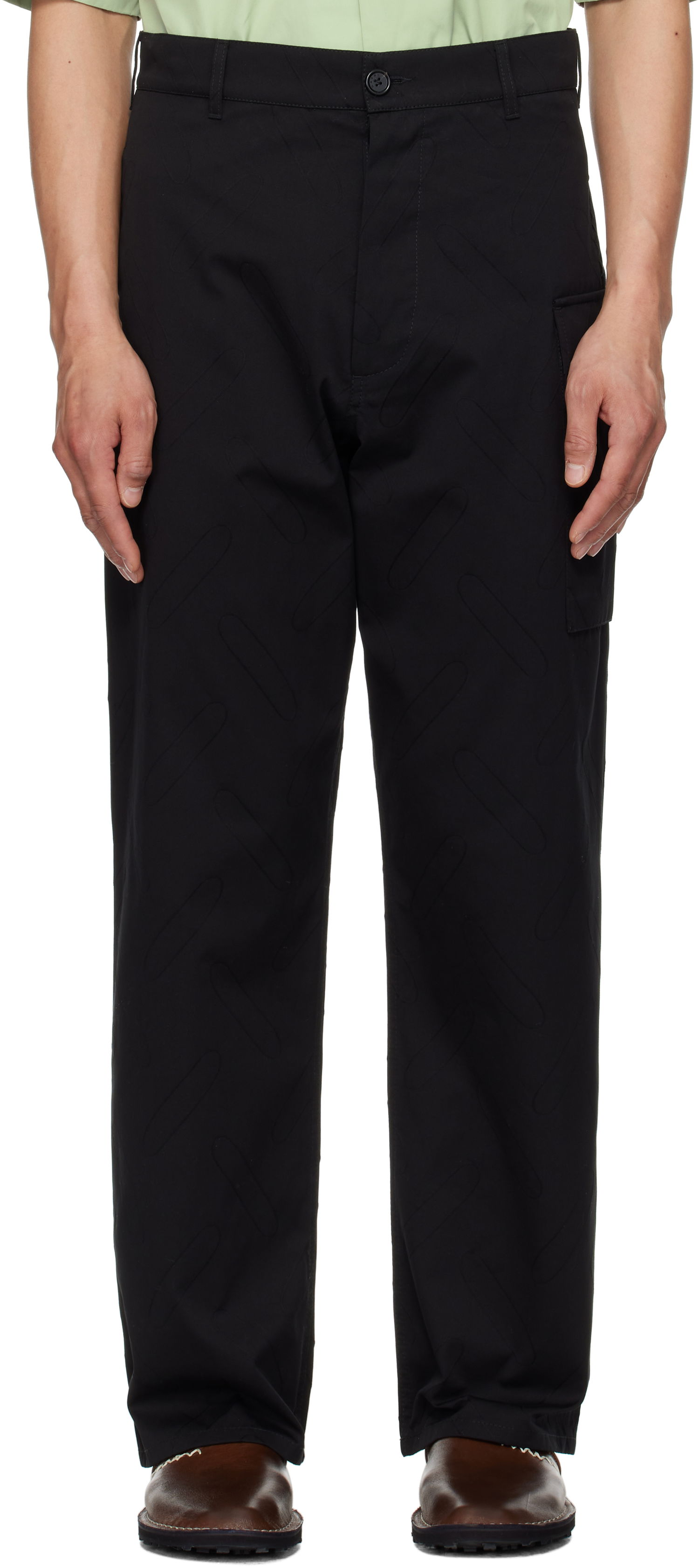 Cargo byxor Marni Marni Confetti Jacquard Cotton Trousers Svart | PUMU0095S1 UTC484, 0