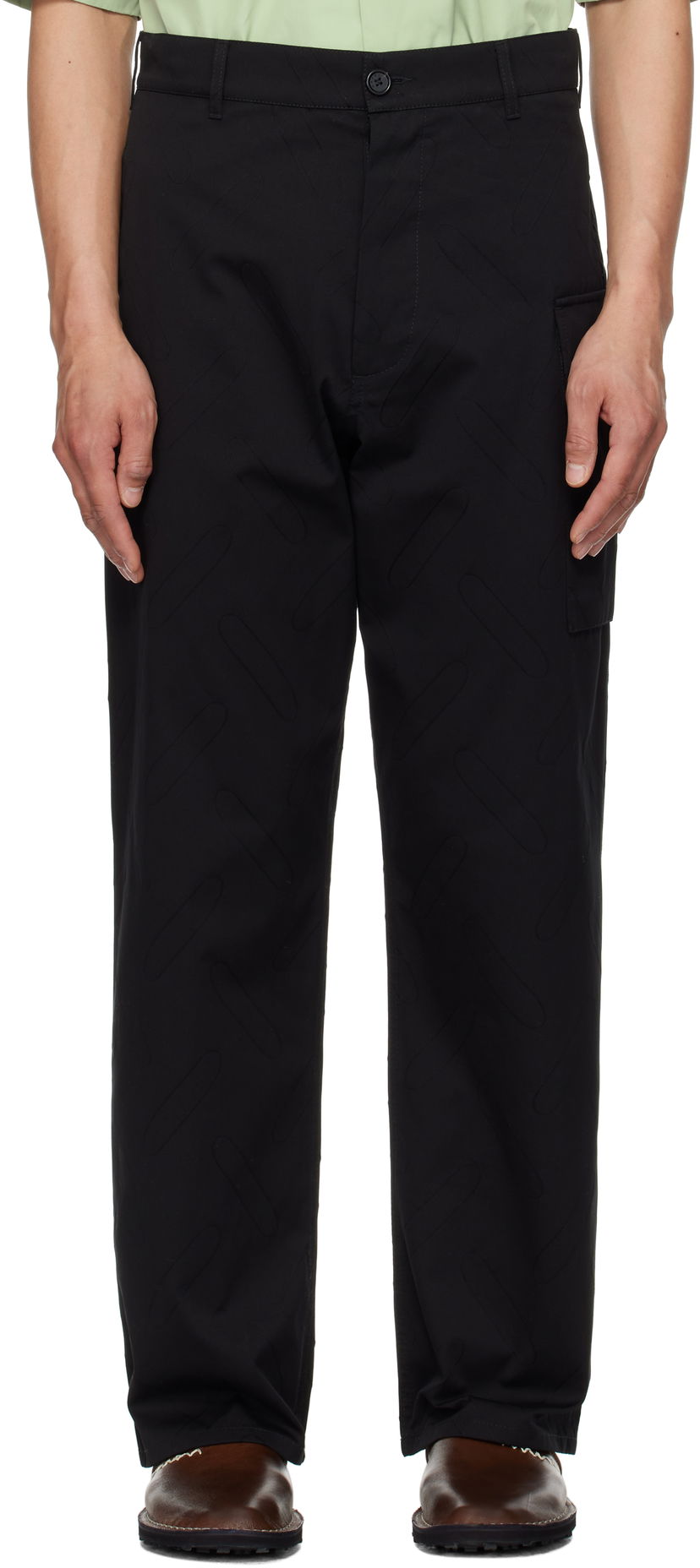 Cargo byxor Marni Marni Confetti Jacquard Cotton Trousers Svart | PUMU0095S1 UTC484