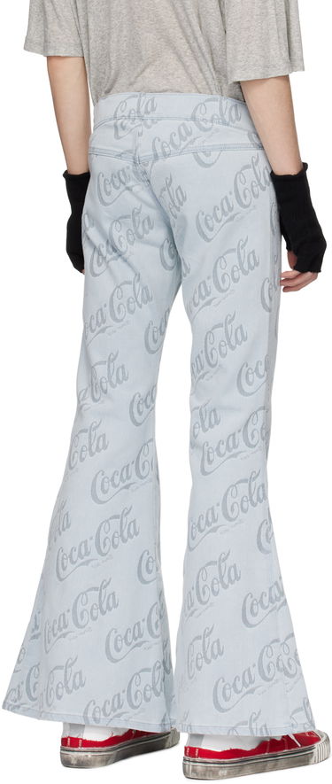 Jeans ERL Jacquard Logo Pattern Flare Jeans Blå | ERL08P014, 2