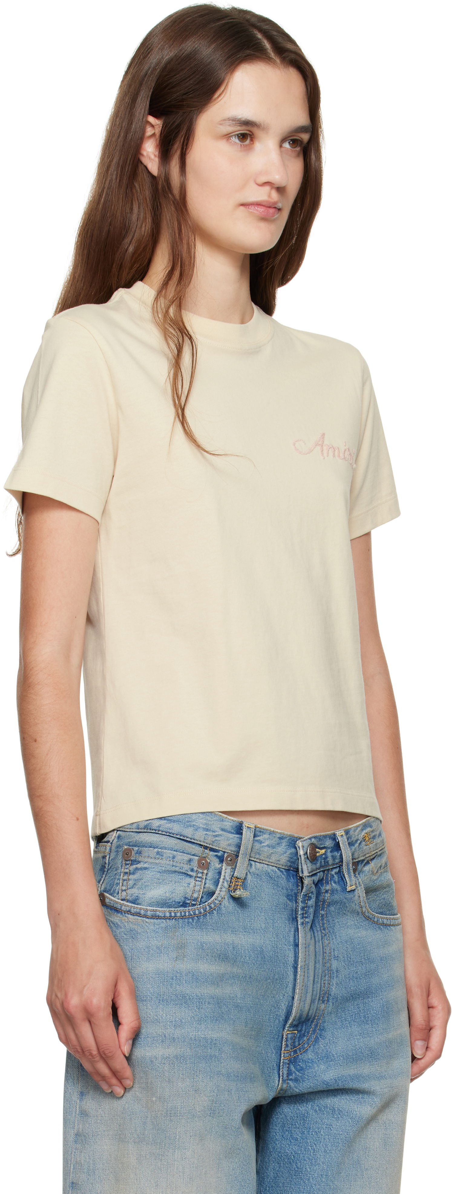 T-shirt AMIRI Amiri Bandana Patch T-Shirt Beige | AWJYTE1061, 1