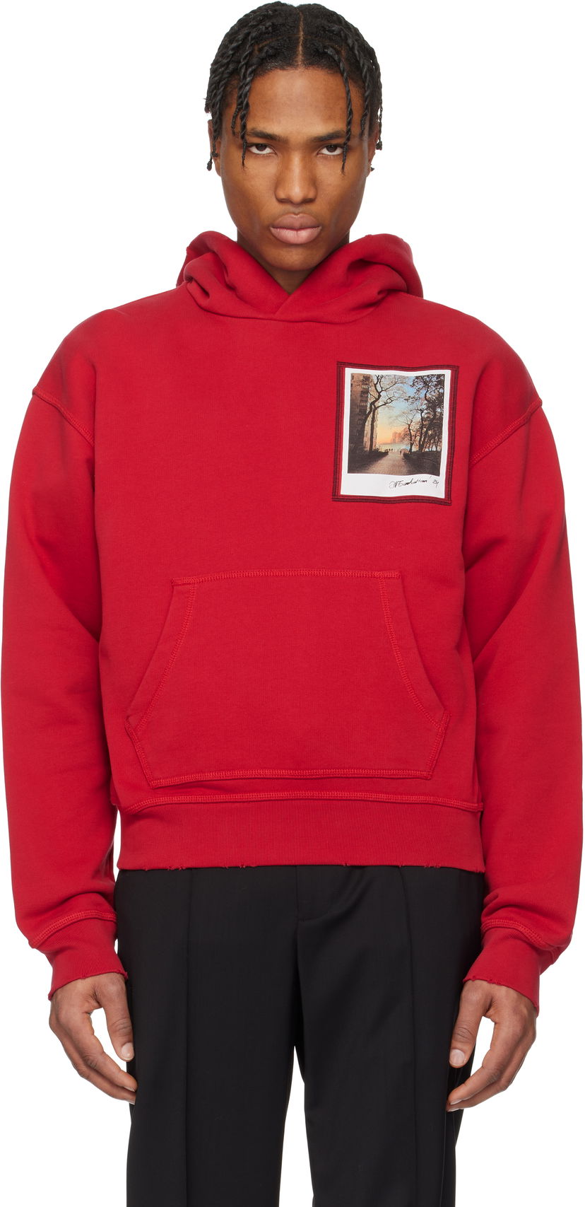 Sweatshirt Helmut Lang Helmut Lang River Postcard Hoodie Röd | O10HM522