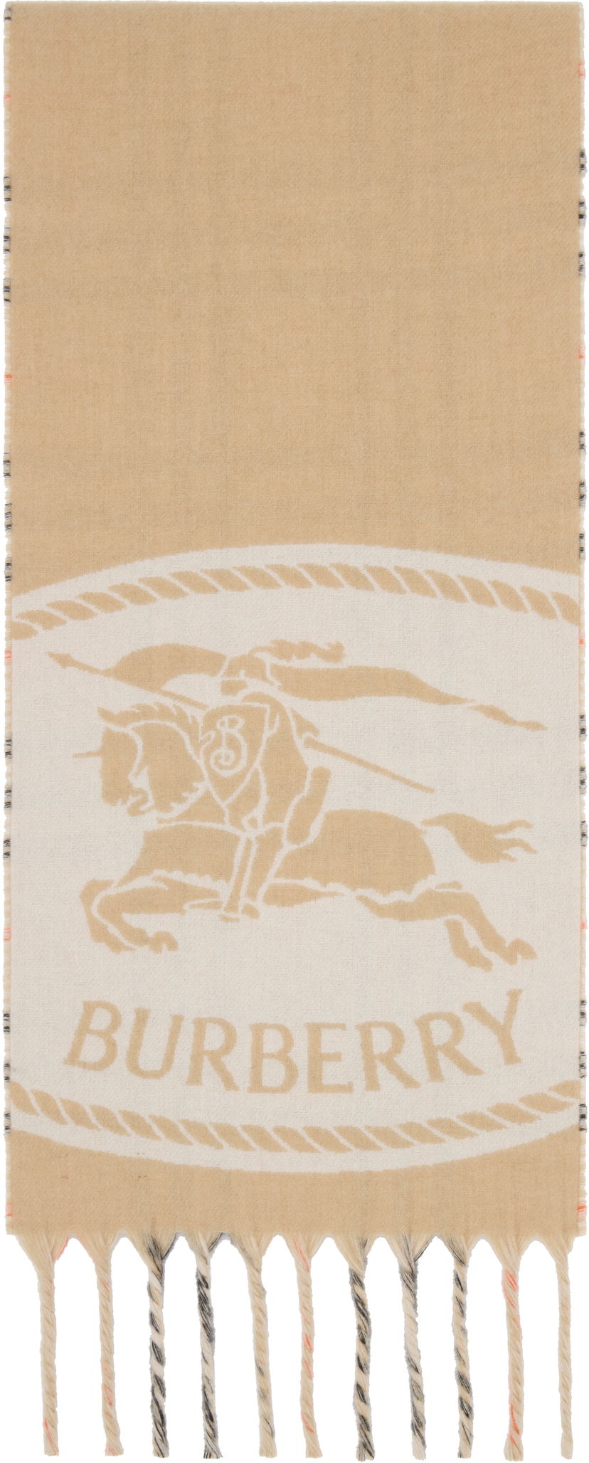Halsduk Burberry Burberry Reversible Knight Stamp Scarf Beige | 8109751