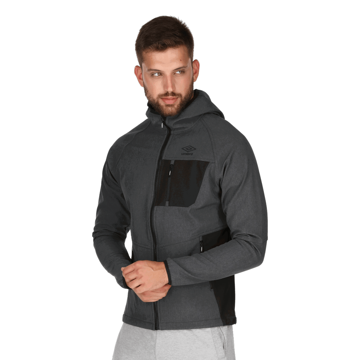 Jacka Umbro Fixture Soft Shell Jacket Grå | UMS193140-33, 0