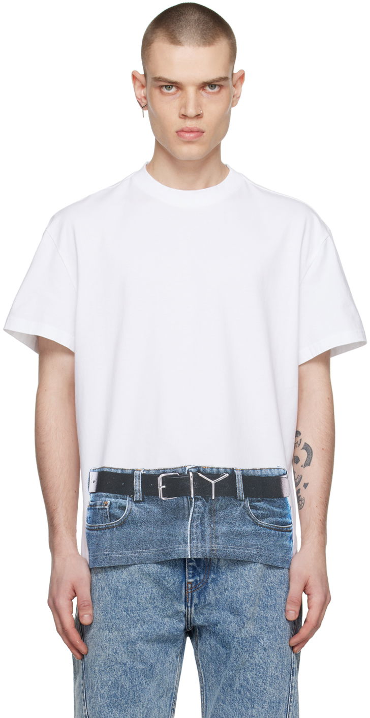 T-shirt Y/PROJECT Jean Paul Gaultier Edition Printed T-Shirt Vit | YPJPGTS6-S24