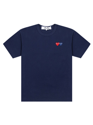 T-shirt Comme des Garçons PLAY Double Hearts T-Shirt Mörkblå | AZ T226 051 2