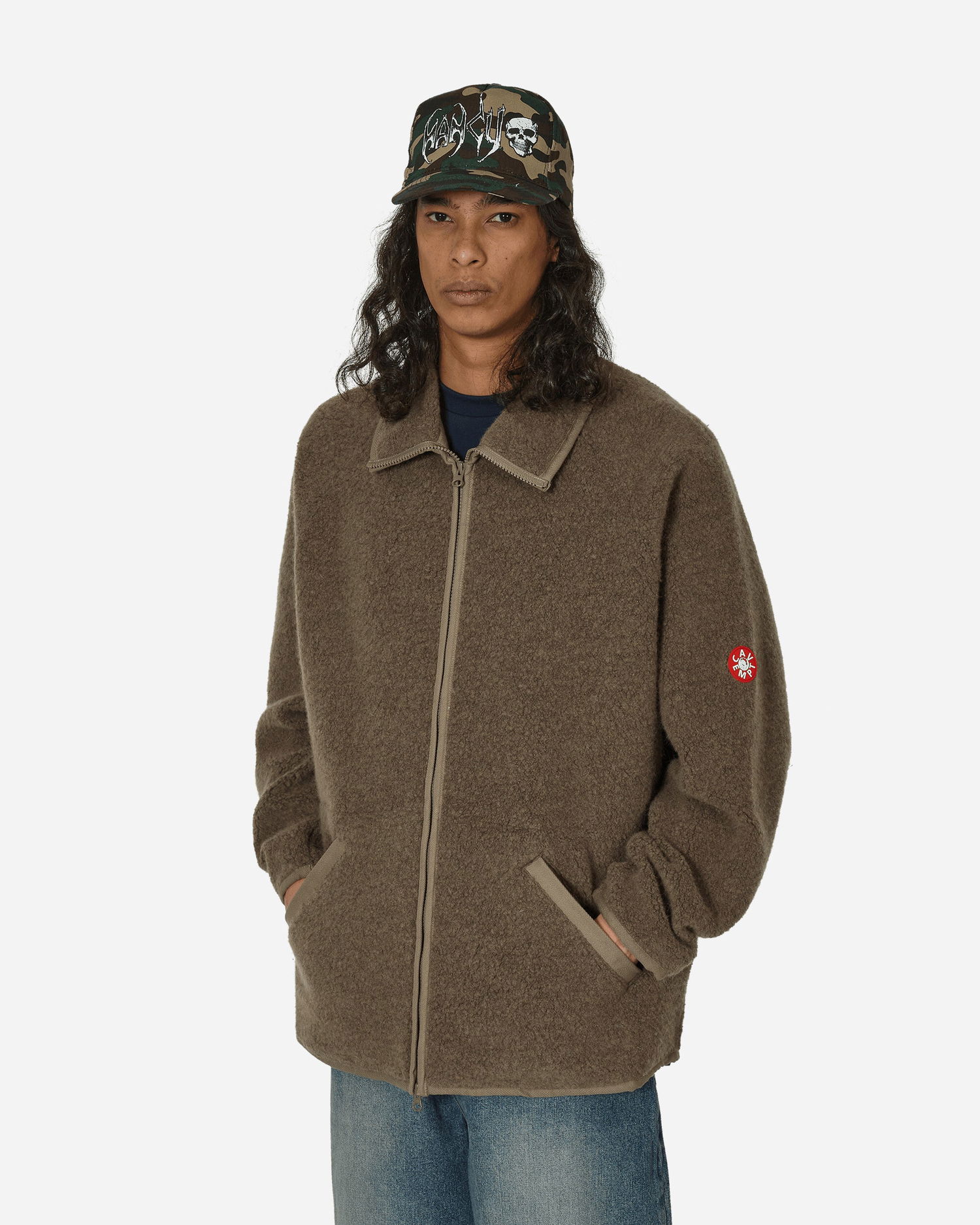 Jacka Cav Empt Wool Boa Fleece Zip Up Jacket Khaki Grön | CES25CS22 KHKI, 0