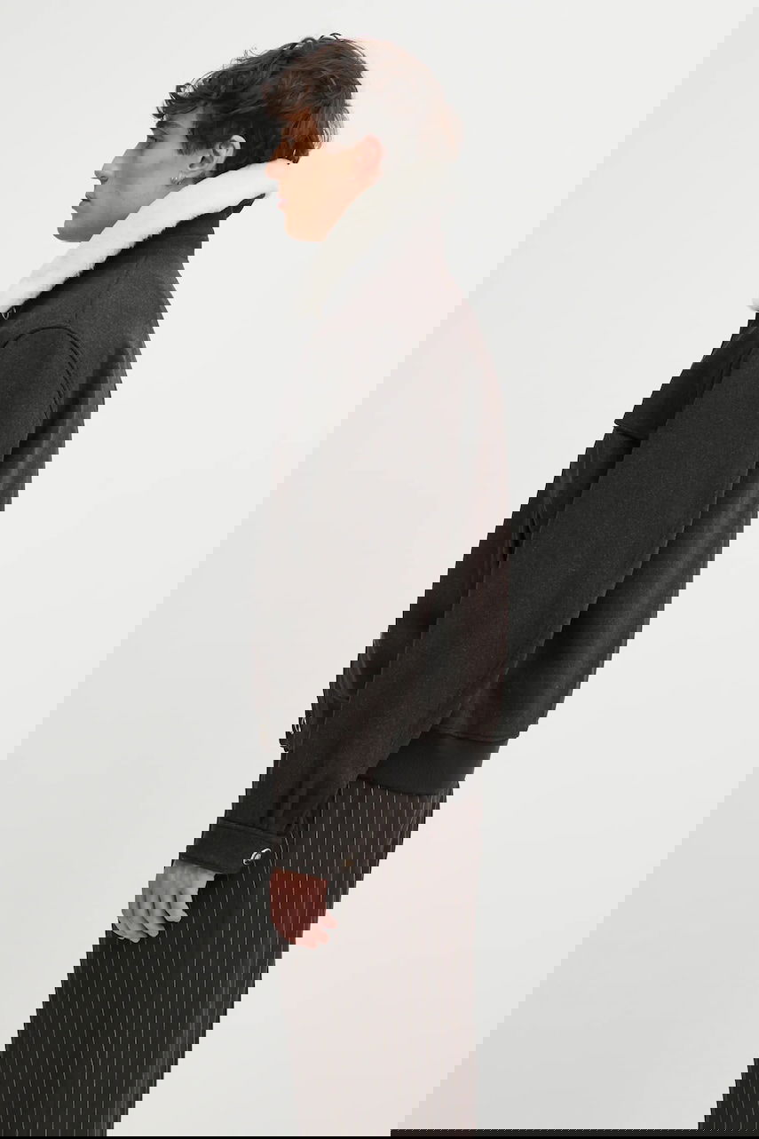 Bomberjacka Drôle de Monsieur Wool Blend Bomber Jacket with Faux Fur Collar Brun | I.JT242.WO043, 1